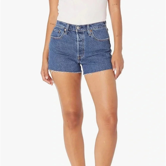 Levi’s 501 Jean Original shorts size 29 denim button fly high rise - Picture 1 of 11